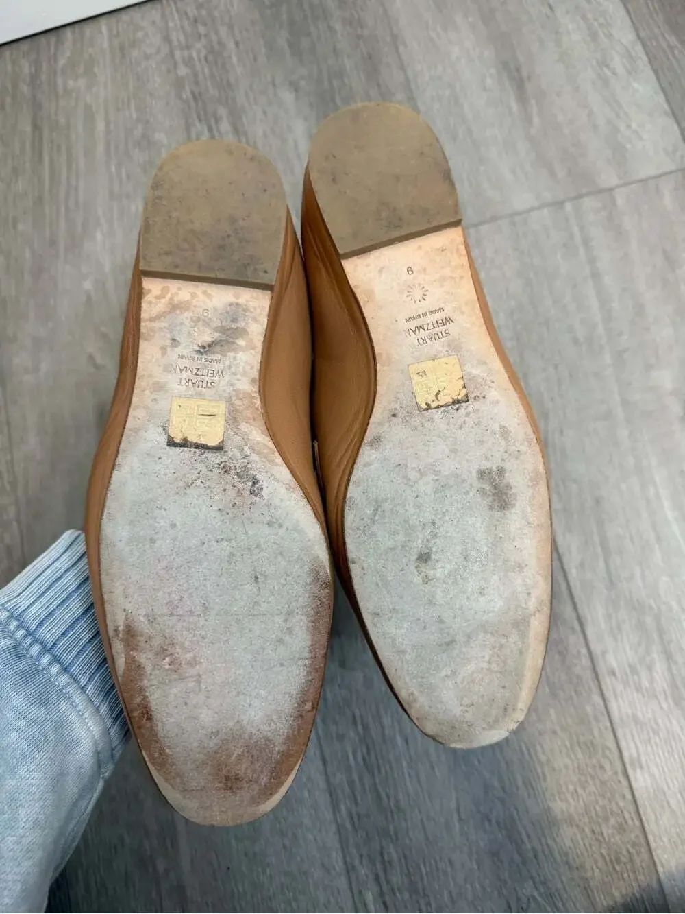 Stuart Weitzman - Wylie leather loafers brown tan size 9